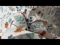 Pamučna tkanina / platno, cvijeće i lišće